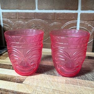 Tiki Shot Glasses Hawaiian Style Tiki Cup Plastic Stackable Shot Glasses party